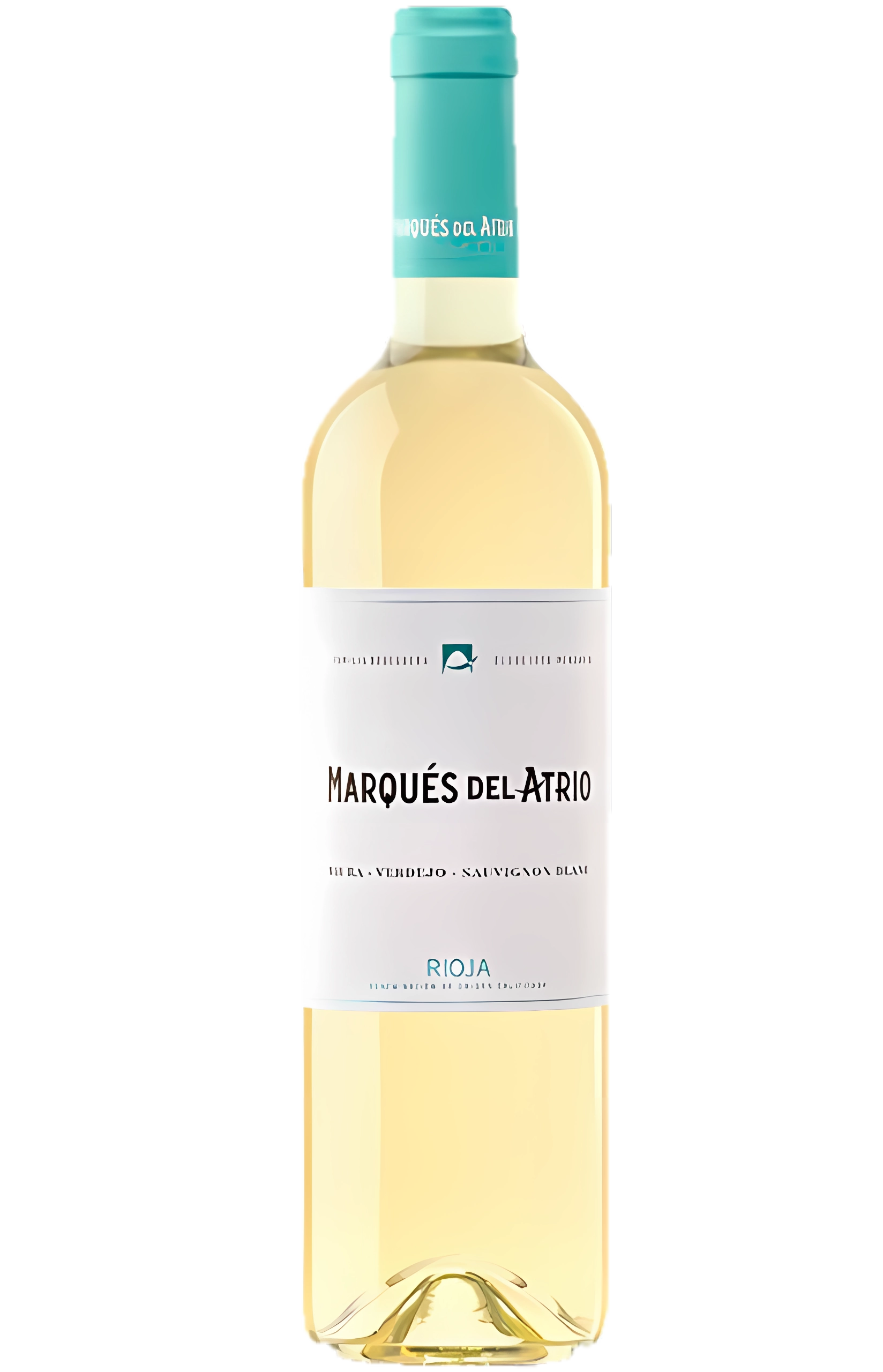 Botella de vino rioja Santinela Semi Dulce: con una variedad de uvas 95% Viura, 5% Malvasía, 11.5% alcohol.