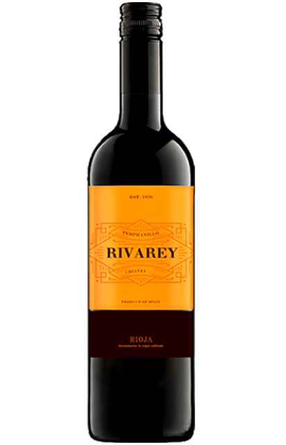 Botella de vino tinto Riva Rey Marqués de Cáceres elaborado 100% con uvas tempranillo
